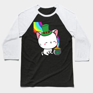 Funny angora cat celebrates st patricks day Baseball T-Shirt